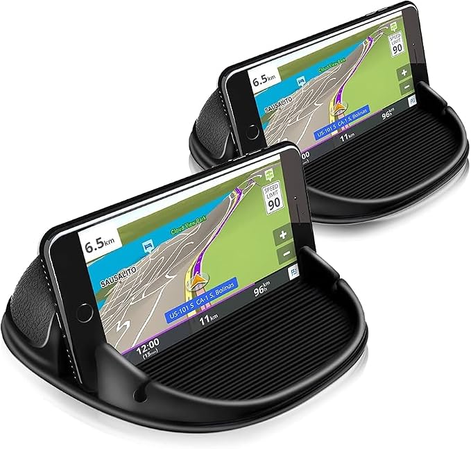 Loncaster 2 Pack Dashboard Car Phone Holder Mount, Universal Cell Phone Automobile Cradles Ultra Stable Slip Free Hands Free Car Accessories Compatible for iPhone, Most Smartphones and GPS