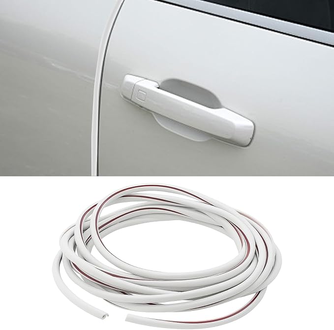 32Ft (10M) Car Door Edge Protector (White-10M) | Self-Adhesive Scratch Resistant U Shape Door Edge Guard Decoration, Anti-Collision Car Door Trim Strip for Truck, SUV, Sedan