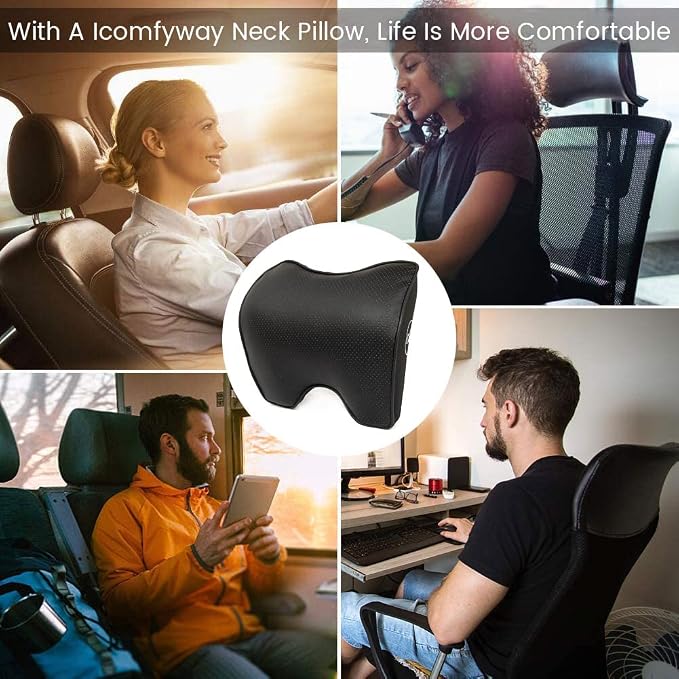 Car Neck Pillow For Car Driving, Leather Car Seat Headrest Pillow, Car Neck Support And Rest For Car Pillow, Travel Car Seat Neck Pillow For Neck Support And Pain Relief, Neck Car Pillow For Sleeping