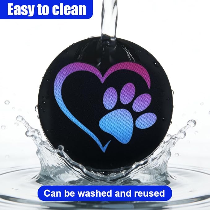2PCS Dog Paw Heart Print Car Cup Holder Coasters, 2.73 Inch Anti-Slip Shockproof Automotive Drink Mat for Women and Men, Universal Vehicle Cup Holder Insert for RV, SUV, Truck (Colorful)