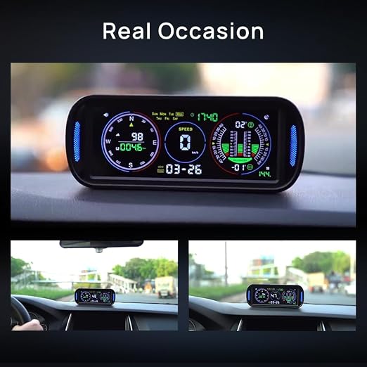 GPS Speedometer HUD Display for Car, F6 Car Intelligent 6.8" IPS LCD Screen with MPH/KM/H, Auto Brightness, Speed Alarm, Compass & Fatigue Reminder, Plug & Play Dashboard Display