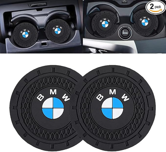 Car Cup Holder Coaster for BMW M 3 5 7 X1 X3 M3 M5 X1 X5 X6 Recessed Silicone Cupholder Coaster Interior Accessories 2.75in 2Pack Black