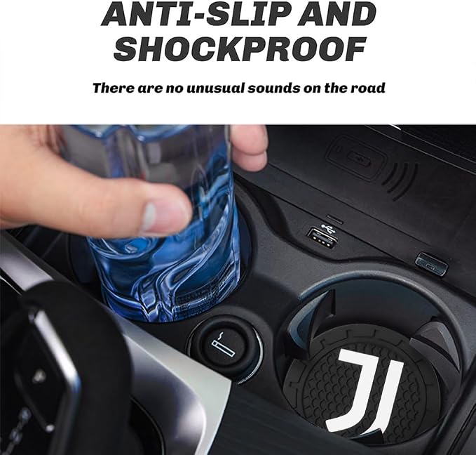 Cup Holder Insert Coaster for Juventus UEFA UCL Fans,Anti Slip Car Cup Coaster Interior Accessories