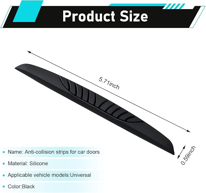 6 PCS Car Door Edge Guard Strips, Anti-Scratch Car Bumper Bumper Protectors, Anti-Collision Side Door Edge Guards, Universal for Most Cars, Sedans, Truck, SUVs (Black)