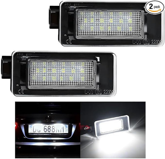 1 Pair Car LED License Plate Light, High Bright Vehicle Rear Tag Lamp Assembly, Automotive License Plate Lighting Kit Replacement, Compatible with Serena Altima Sentra