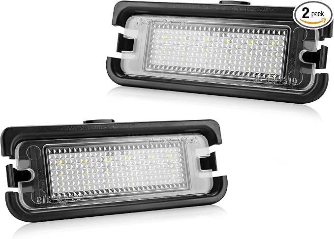 LESAUCE LED License Plate Light For 2015-2024 Ford Mustang, 6000K White, Tag Lamp Assembly Replacement, Pack of 2