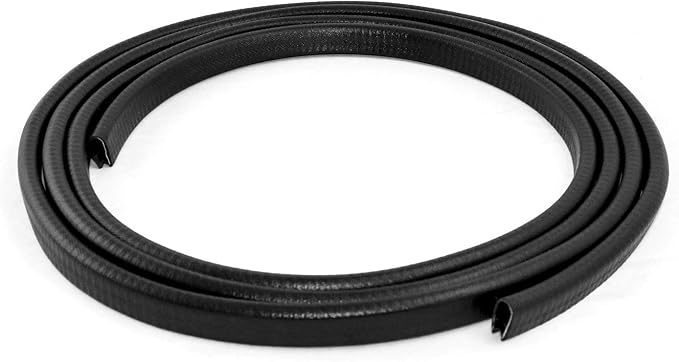 QWORK U-Shape Edge Trim, 10 Feet Weather Stripping Car Door Edge Protector, Flexible Push-On Rubber Guard for 1/4" Sharp Metal Edges
