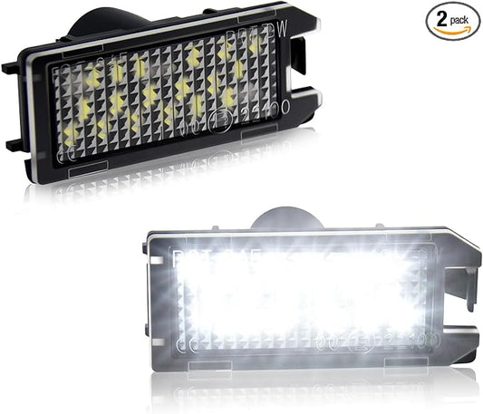 D-Lumina LED License Plate Light Tag Lamp Assembly Compatible with 2013-2019 FIAT 500, Maserati Levante ＆ Dodge Viper, Je-ep Grand Cherokee Compass Patriot, Powered by 18-SMD White 6000K Pack of 2
