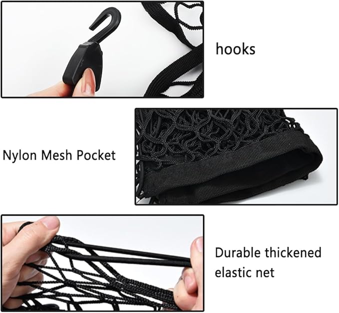 Cargo Net for SUV,Upgraded Highly Elastic Truck Cargo Net with Trunk Net Hooks - Stretch to 62.99"X47.24",Premium Truck Bed Netting for Cargo for Car Organizer and Storage (31.1"x22.8")