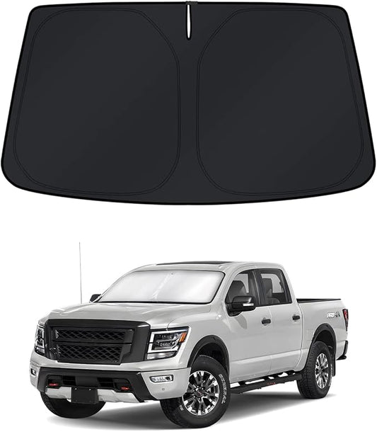 KUST Windshield Sun Shade for Nissan Titan 2020-2023 2024 Window Accessories Shade Sun Cover Foldable Block UV Rays Keep Car Cooler