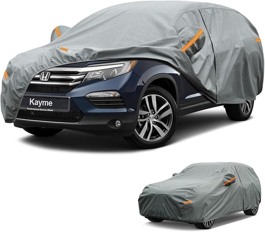Kayme Heavy Duty SUV Car Cover Custom Fit Honda Pilot(2008-2025), Waterproof All Weather for Automobiles, Full Exterior Covers Sun Rain UV Protection.