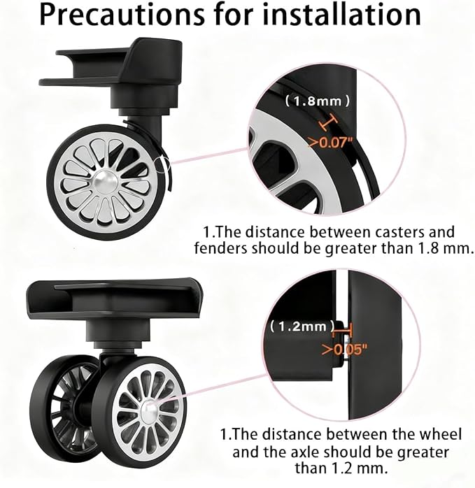 8PCS Luggage Wheel Protector, Premium Silicone Protectors for 2-2.4" Spinner Wheels Anti-Slip, Ultra-Quiet & Wear-Resistant Travel Accessories(Star Shape-Grey)