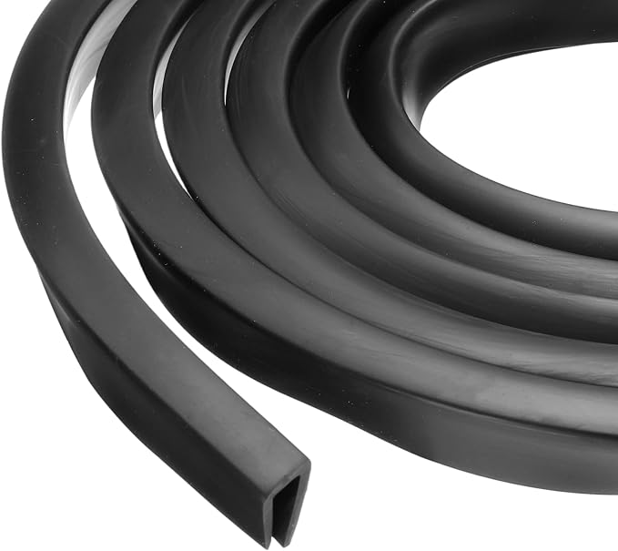 PATIKIL Rubber Edge Trim, 13.1ft x 10mm x 16mm U Channel Rubber Guard Seal Strip Protector Fit for 6mm Edge for Car Doors Hatches Sheet Metal Table Corners Steel Plates, Black