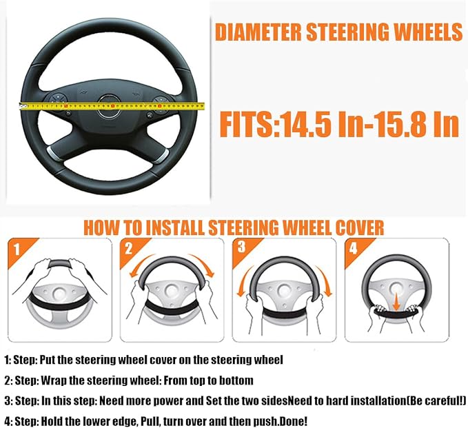 Bittwee Steering Wheel Cover, Car Silicone Steering Wheel Protector, Anti-Slip Soft Odorless Wheel Covers, Universal 14-15 Inch Steering Wheel, Automotive Interior Accessories (Red)