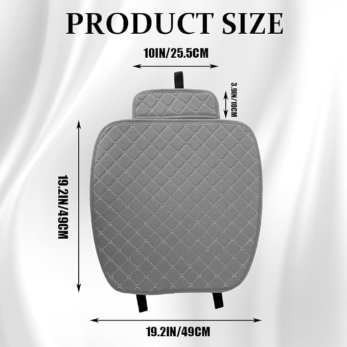 Leather Front Car Seat Cover, Anti-Slip Car Seat Bottom Covers, Full Wrapped Bottom Seat Protectors with Storage Pocket, Universal Comfortable Seat Cushion Fit Vehicles SUVs Trucks (K2-Gray)
