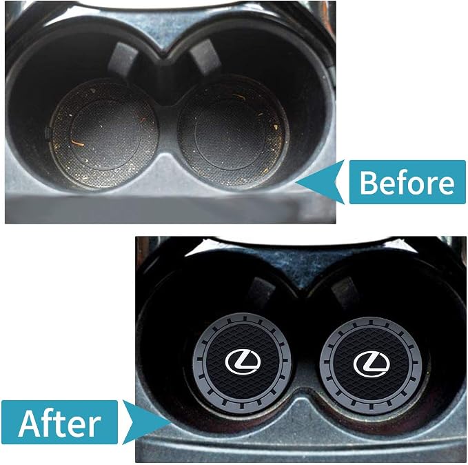Car Cup Holder Coaster Compatible with Lexus RX ES GS LS NX RS GX LX RC LC RX350 is250 GX460, Auto Cup Holder Insert Coaster, 2PCS