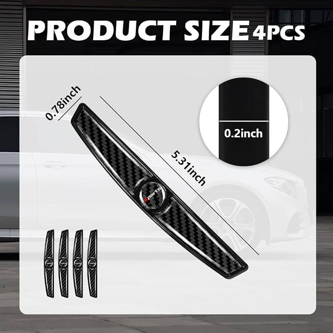 4PCS Carbon Fiber Car Door Protector Edge Guards,Thicker Door Guard for Cars Provides Impact and Anti-Scratch Protection,Universal Self-Adhesive Doors Protectors for Vehicles (Sport)