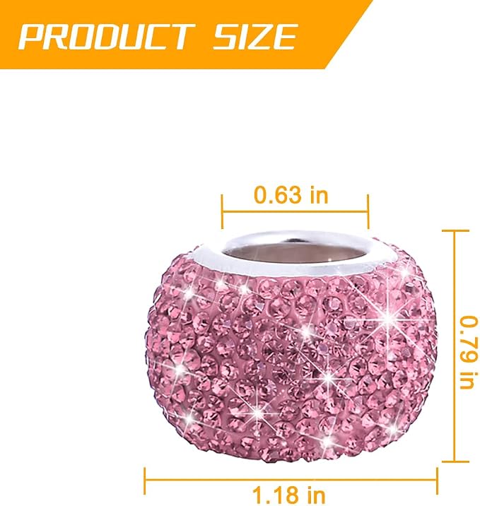 4PCS Bling Car Headrest Collars, Crystal Rhinestone Vehicle Head Rest Collars Decorative Rings, Diamond Automotive Seat Interior Charms Accessories, Universal for SUV, Sedan, Truck (Pink)