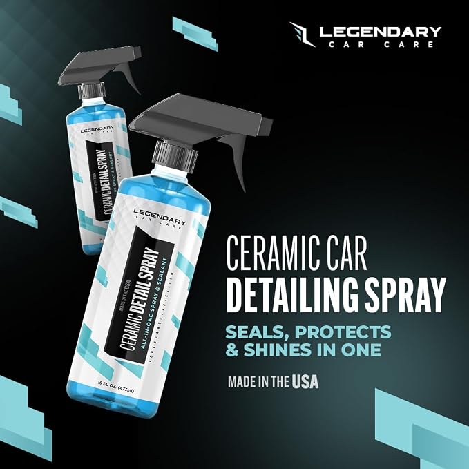 Legendary Ceramic Quick Detailer Spray 16oz - Car Detailing Spray for High Gloss Shine & Hydrophobic Protection - Ceramic Coating for Cars on Paint, Glass, Trim & Wheels
