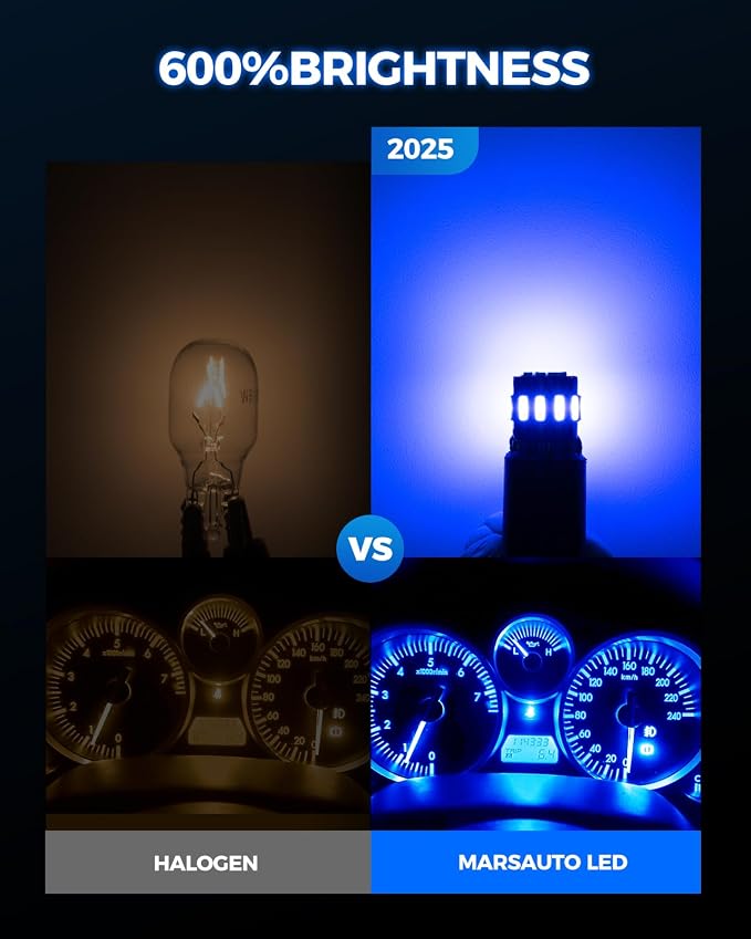 Marsauto 194 LED Bulb Blue for Dome Map Light, 168 2825 W5W T10 Wedge Replacement Super Bright LED Light Bulbs for Car Courtesy Step Dash Side Marker Trunk RV Interior Lighting