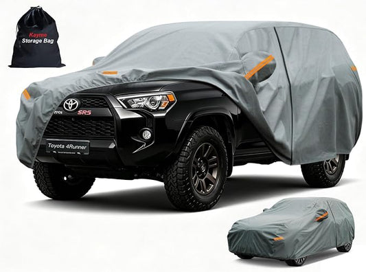Kayme Heavy Duty SUV Car Cover Custom Fit Toyota 4Runner(2002-2025), Waterproof All Weather for Automobiles, Full Exterior Covers Sun Rain UV Protection.