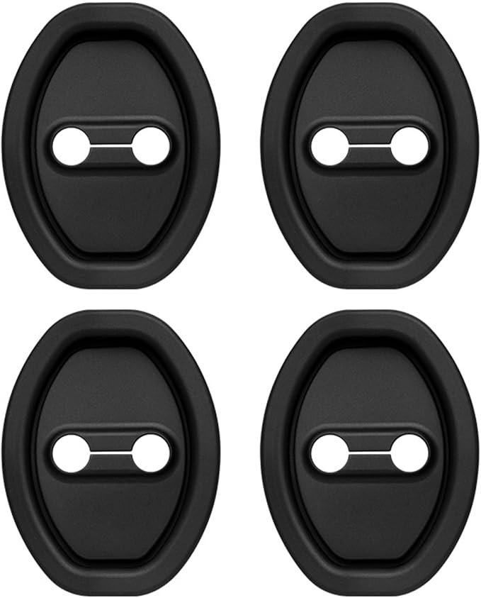 4PCS Upgraded Car Door Latch Guard Cover,Silicone Car Door Lock Cover for Car Door Protector and Noise Reduction,Universal Automotive Exterior Accessories (Black)