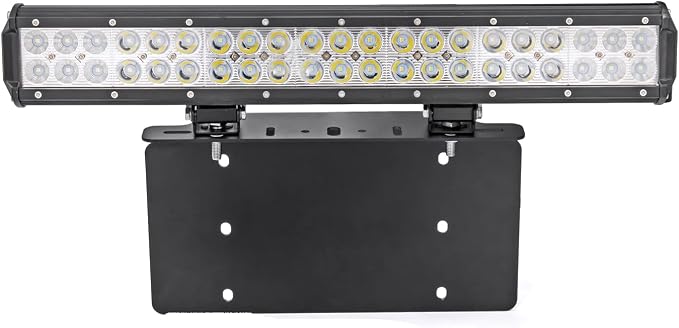 DaSen Universal License Plate Light Bar Mount Fit Truck SUV 4X4 4WD Offroad | no drill,6x12 inch,American standard,heavy-duty,rustproof,front license plate mounting bracket,holder front bumper,sturdy