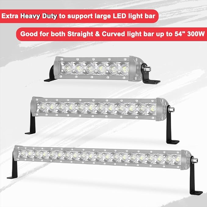 Light Bar Mounts Mounting Bracket, 4PCS Universal Side Mounted Brackets Kit for Single Row LED Light Bar for Truck ATV UTV - 2 Years Warranty