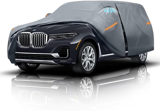 Large SUV Car Cover for BMW X7 (2018-2026) 100% Waterproof All Weather, Heavy Duty Outdoor Full Exterior Covers Rain Sun Wind UV Protection.