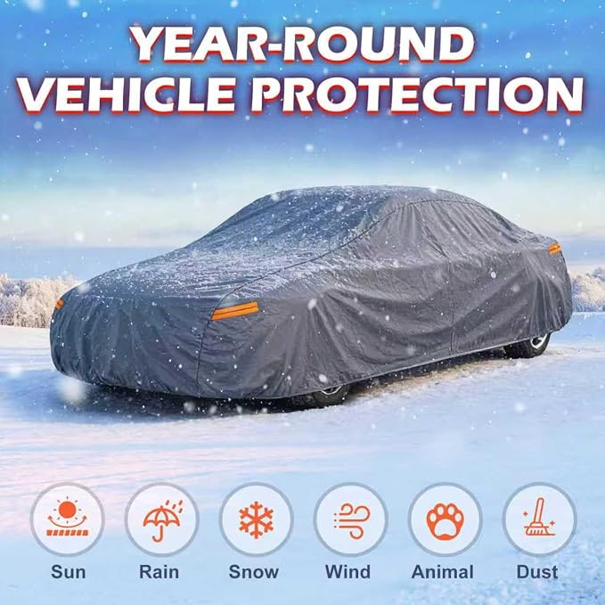 Coverlex Car Covers for Automobiles, 6 Layers Muscle Car Cover Universal Fit for Ford Mustang/Shelby, Chevy Camaro/C8, BMW M4/4 Series, Lexus RC/LC, Hyundai Genesis Coupe
