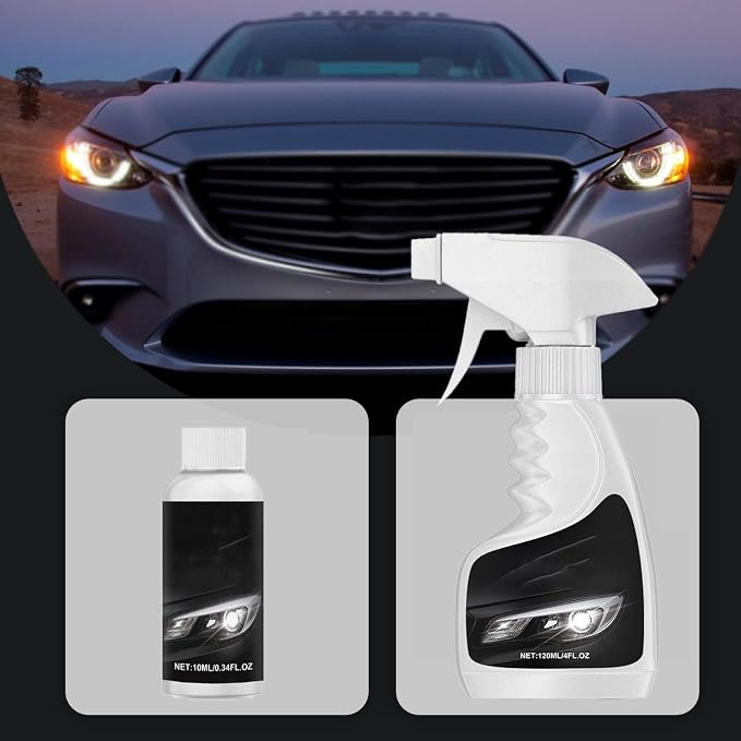 Q4 Headlight Restoration Kit,Headlight Cleaner, Automotive Headlamp Restoration Fluid,Yellowed Automotive Headlamps,Blurring Enhanced Crystalline (2set)