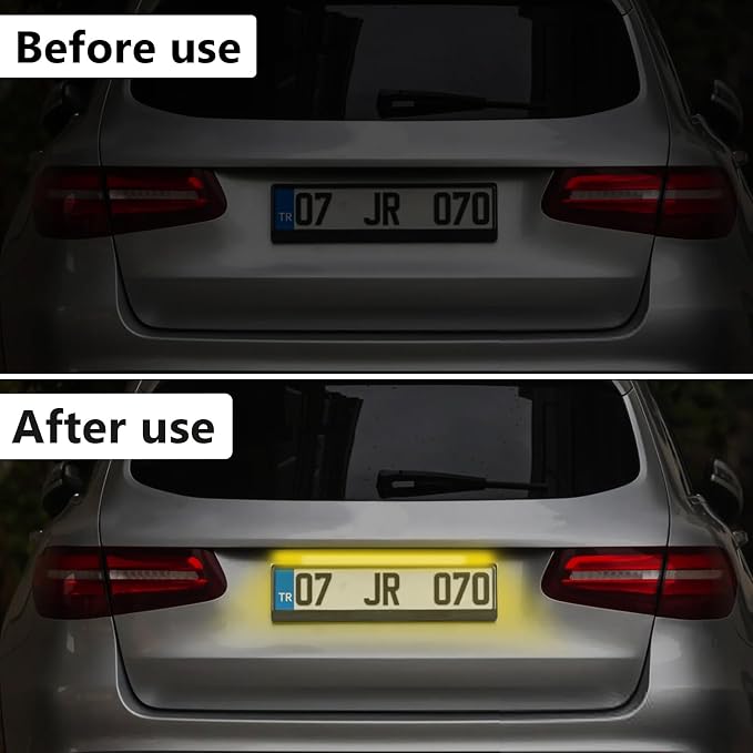 BFXM LED License Plate Lights 12 V DC Universal License Plate Light, Waterproof Tag Lamp Assembly Replacement LED Plate Light for Car Trailer UTV ATV Truck RV Boat