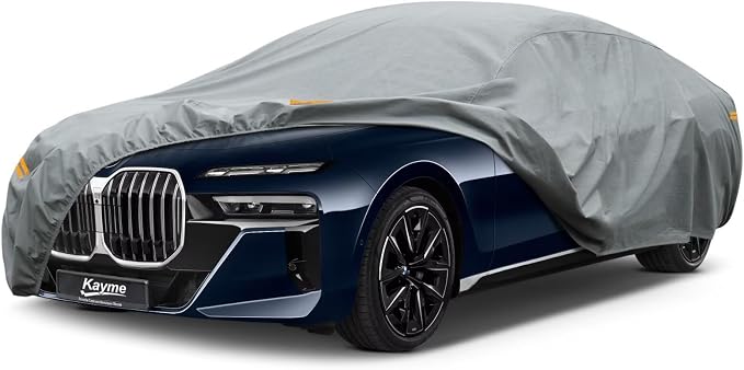Kayme Heavy Duty Car Cover Custom Fit BMW 7 Series 730 740 745 750 760 Waterproof All Weather for Automobiles, Full Exterior Covers Sun Rain UV Protection.