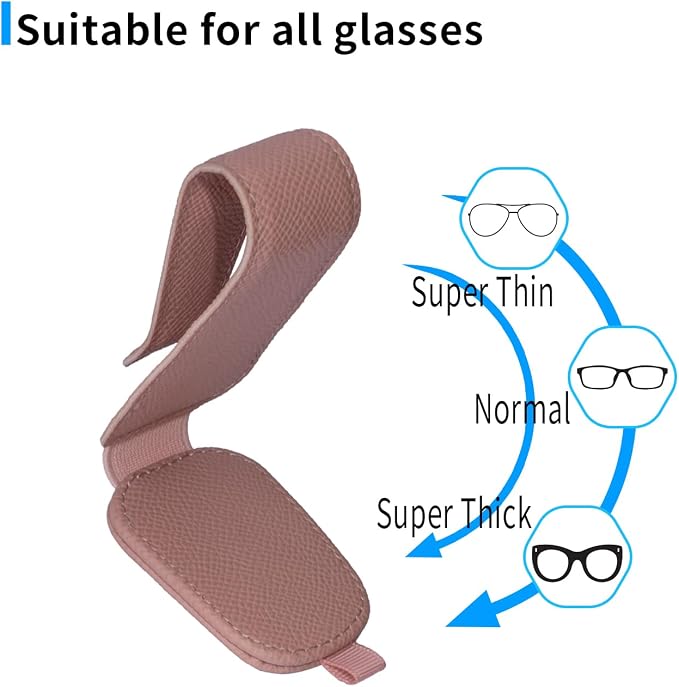 Yuoyar 2 Packs Magnetic Sunglass Holder for Car Visor (Pink) | Magnetic Interior Car Accessories