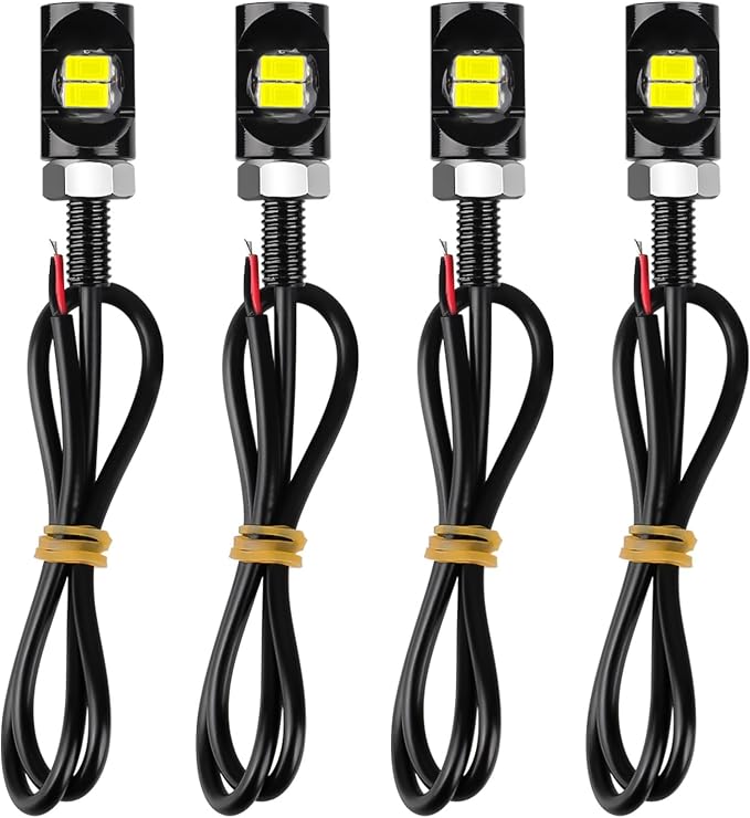 Linkstyle 4PCS 12V LED License Plate Light, 8000K License Tag Screw Bolt Lamp, Waterproof, LED Bulb Tag Lights for Car Motorcycle Truck RV ATV