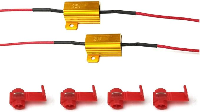 SOCAL-LED LIGHTING 2pcs LED Load Resistors 10 ohm LED Bulbs Turn Signal Error/Blinker/Hyper Flashing (25W)