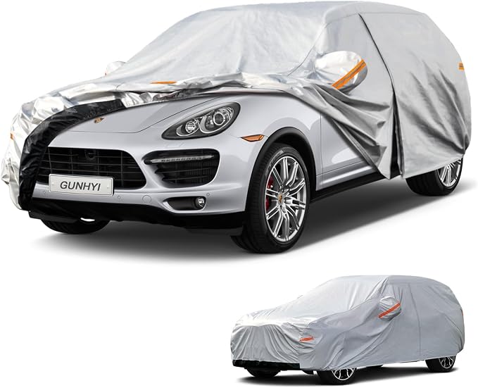 GUNHYI 6 Layers SUV Car Cover Custom Fit Porsche Cayenne (2002-2026) Waterproof All Weather, Heavy Duty Outdoor Snow Sun Rain Uv Protection (Ships from US Warehouse, Delivery 3-8 Days)