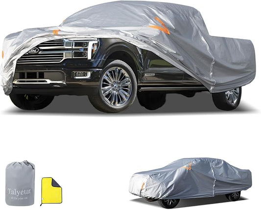 Talyter Truck Cover Waterproof All Weather,Full Exterior Covers Rain UV Protection,Full Outdoor Covers for Chevy Silverado Dodge Ram 1500 Ford F150,Fit Truck-Length 245" to 250"