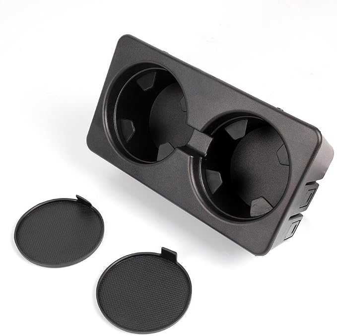 ALLGOOD Dual Cup Holder Insert, Compatible with Chevy Silverado/Avalanche/Suburban/Sierra/Yukon/Escalade 2007-2014, Black Drink Holder 1pc