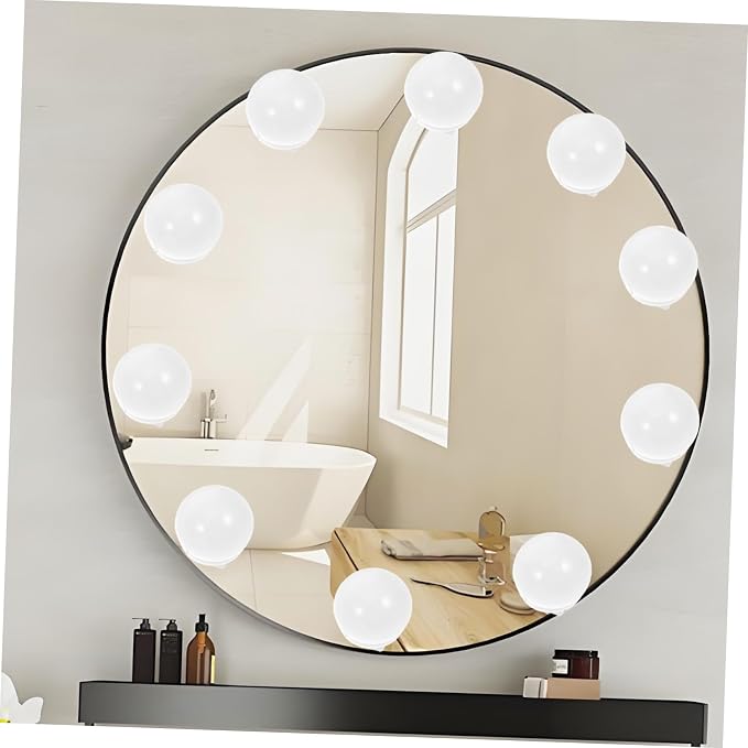 Lurrose 10Pcs Adjustable Brightness Led Mirror Front Lights USB Makeup Vanity Lamps Soft Glow for Dressing Tables Bathroom