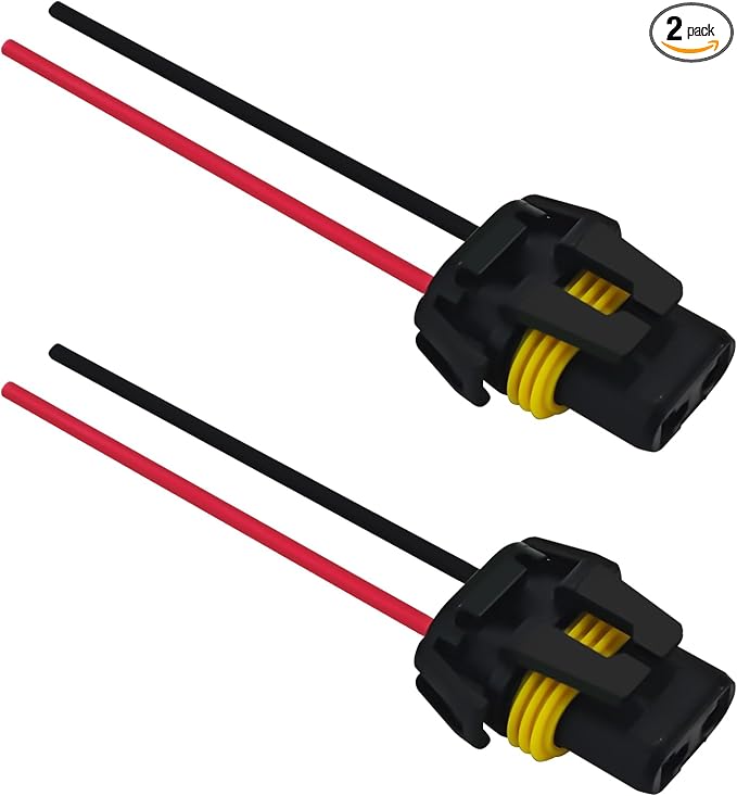 Headlight Connector Plug Fog Light Headlight Wiring Harness Pigtail Sockets Female Adapter Kit for 9005 9006 9012 HB3 HB4, Headlamp Wire Harness Plug Socket Connector for Car Accessories (2PCS)