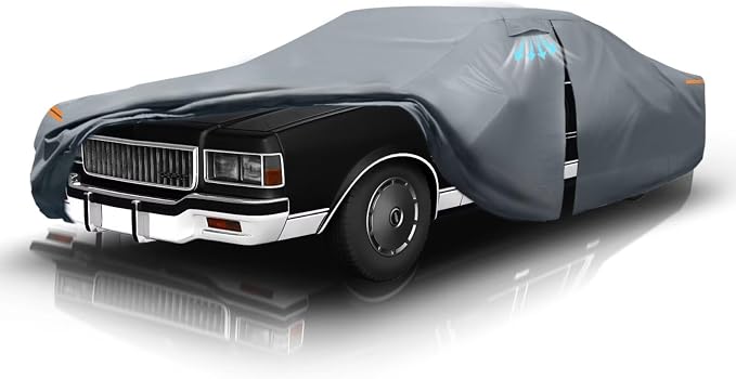 Waterproof Caprice(1970-2016) Car Cover with Breathable Vents, [Upgrade] Premium Covers with Cotton Liner and Zipper Door, Sun Rain Snow Dust Uv Protection.(Gift with Towel)