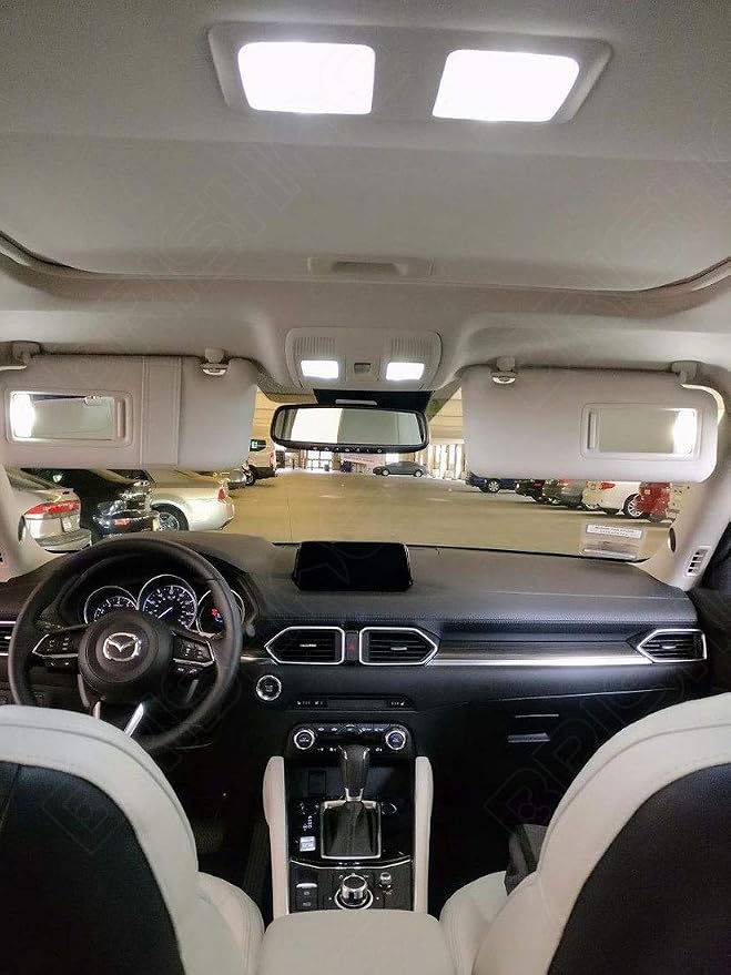 White Interior LED Lights Kit for Mazda CX-5 2013 2014 2015 2016 2017 2018 2019 2020 2021 2022 Super Bright 6000K LED Interior Light Bulbs Package + License Plate Lights and Install Tool