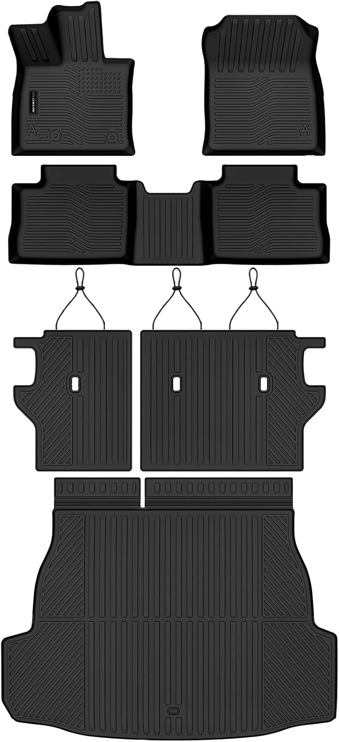 AUXKO All Weather Floor Mats Cargo Mat for Toyota Rav4 PHEV 2026 Without subwoofer backrest mat TPE Liners All Season Accessories Guard Odorless Anti-Slip Floor Liners Trunk Tray
