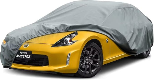 Kayme Heavy Duty Car Cover Custom Fit Nissan 350Z 370Z Roadster/Coupe NISMO（2003-2025） Waterproof All Weather for Automobiles, Full Car Cover - Sun, Rain & UV Protection