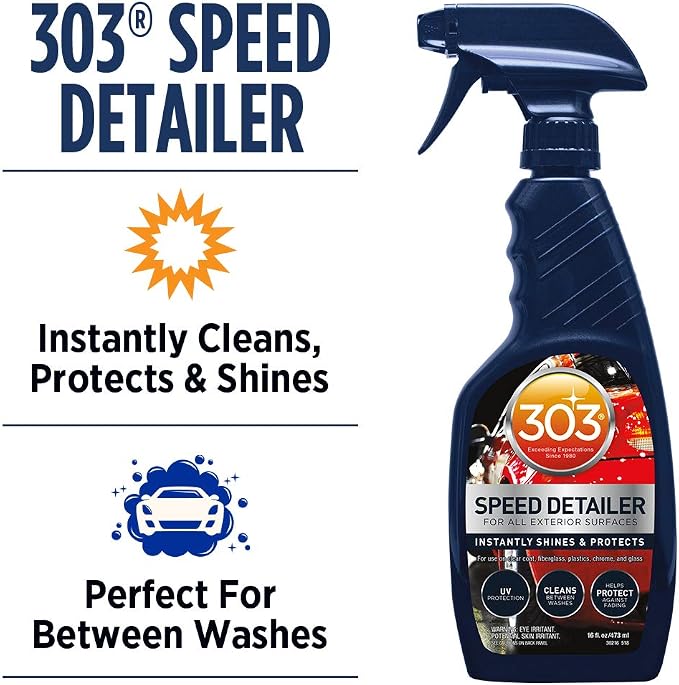 303 Products (30216-6PK) Products Automotive Speed Detailer - For All Exterior Surfaces - Instantly Shines And Protects - Cleans Between Washes - UV Protection, 16 fl oz 6 Pack
