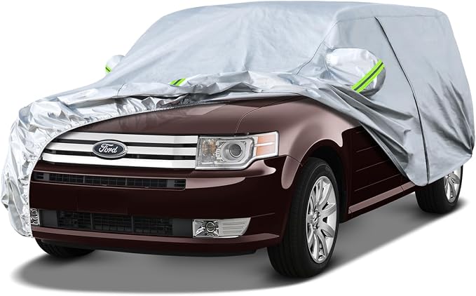 KouKou 6 Layers Car Cover Custom Fit Ford Flex from 2008 to 2019, Waterproof All Weather for Automobiles, Sun Rain Dust Snow Protection. (Ships from US Warehouse, Arrive Within 3-7 Days)