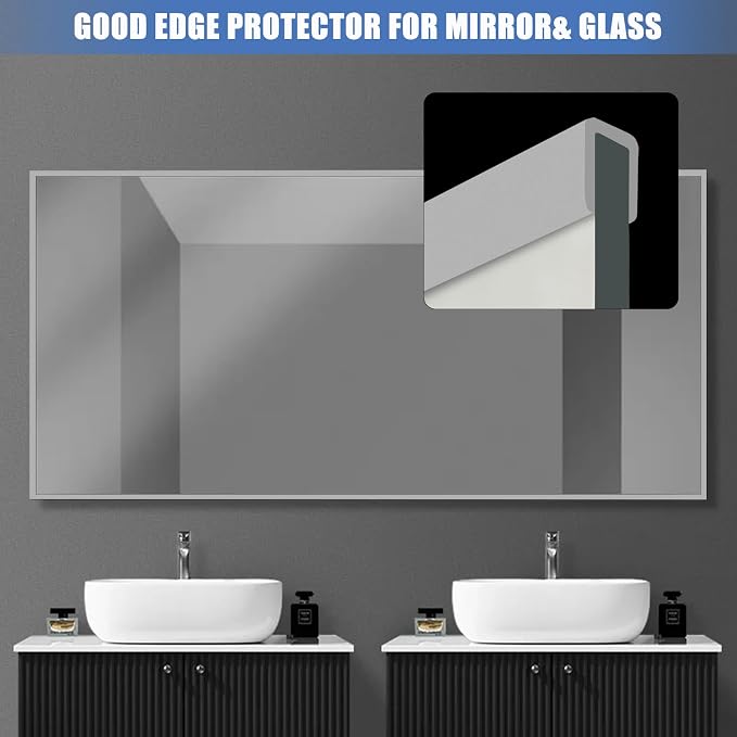 Rubber Edge Trim, Flexible Edge Trim for Sharp Edge, 3/16" U Channel Edge Protector, Self Adhesive Edge Guards for Plywood, Glass, Flexiglass and Sheet Metal Parts, 20Ft, Grey Color