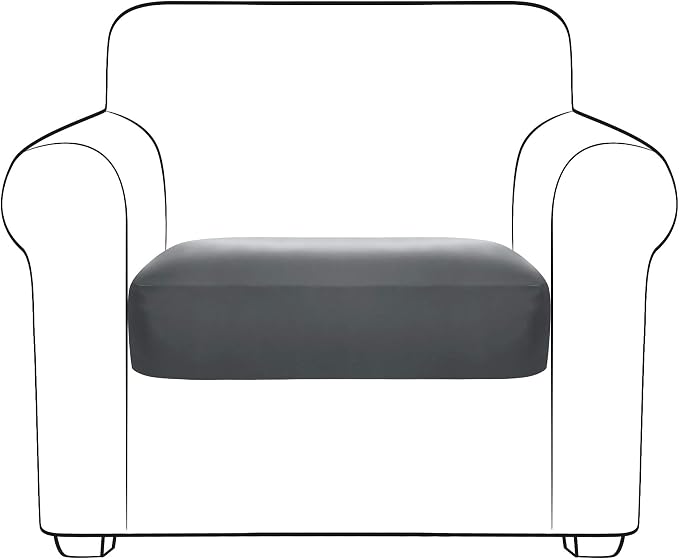 Yates Home PU Leather Couch Sofa Cushion Slipcover Water-Proof Elastic Chair RV Seat Covers Loveseat Sofa Furniture Protector Slip Cover for Settee Seater Replacement in Living Room（Chair, Gray）