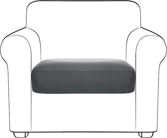 Yates Home PU Leather Couch Sofa Cushion Slipcover Water-Proof Elastic Chair RV Seat Covers Loveseat Sofa Furniture Protector Slip Cover for Settee Seater Replacement in Living Room（Chair, Gray）